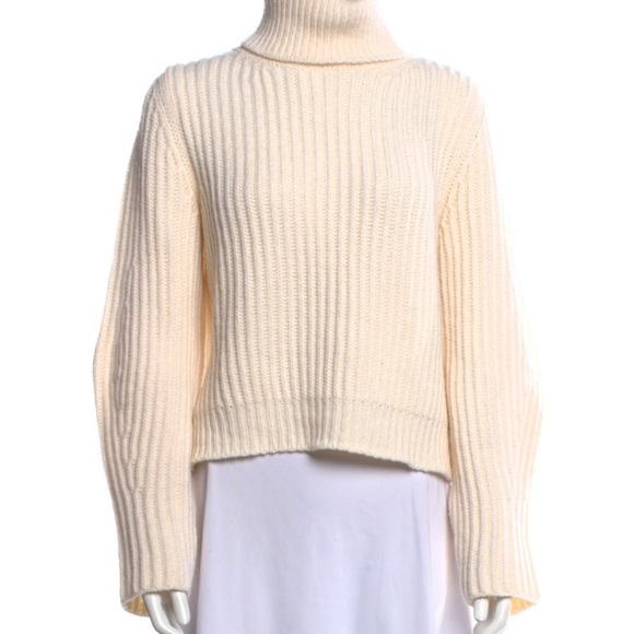 Goop G. Label Gwyneth Paltrow Graham merino ribbed cropped sweater. - Picture 4 of 5